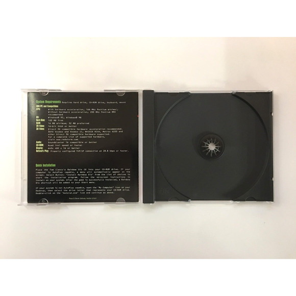 Tom Clancy's Rainbow Six (PC/Windows, 1998) Jewel, Manual & Disc - US Seller - Picture 4 of 5